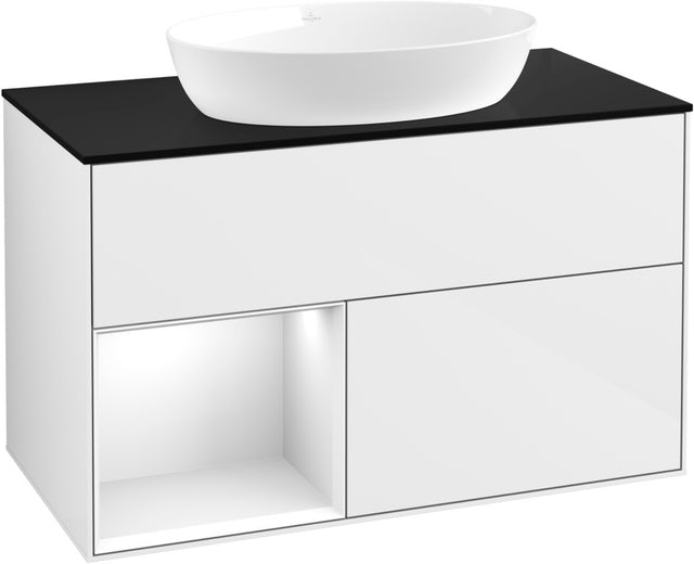 Villeroy & Boch Finion Waschtischunterschrank 1000 mm Glossy White Lacquer mit Beleuchtung