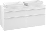 Villeroy & Boch Venticello Waschtischunterschrank 1257 mm Glossy White, 4 Auszüge, für 2 Waschtische