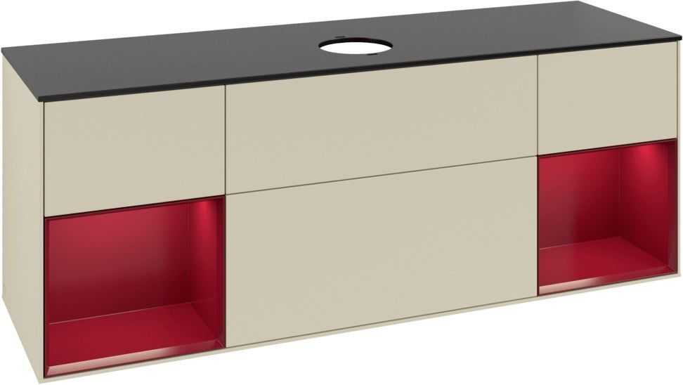 Villeroy & Boch Finion Waschtischunterschrank 1600 mm Glossy White Lacquer mit Beleuchtung
