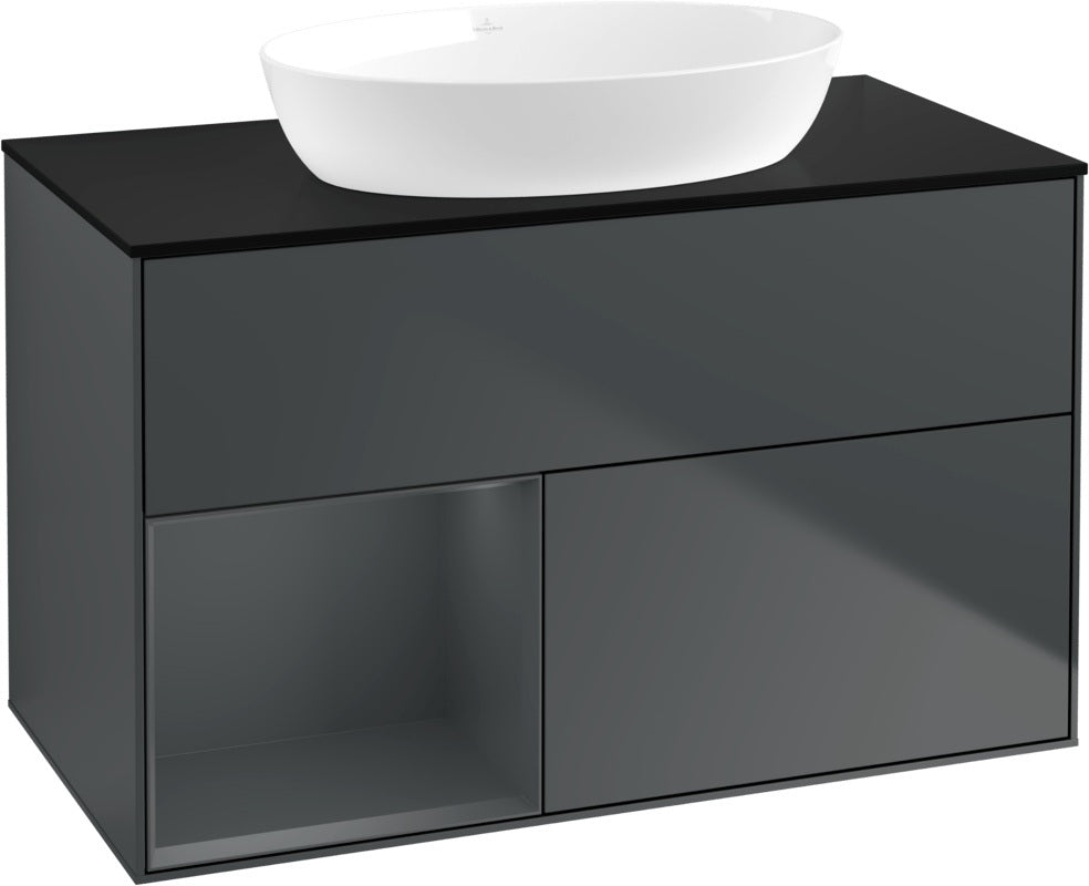 Villeroy & Boch Waschtischunterschrank Finion FA12G 1000 mm Glossy White Lacquer mit Beleuchtung