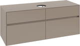 Villeroy & Boch Waschtischunterschrank Collaro C045 B0 1400 mm Taupe mit Beleuchtung und SoftClosing