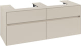 Villeroy & Boch Collaro Waschtischunterschrank 1400 mm mit LED-Beleuchtung und 4 Auszügen in Soft Grey