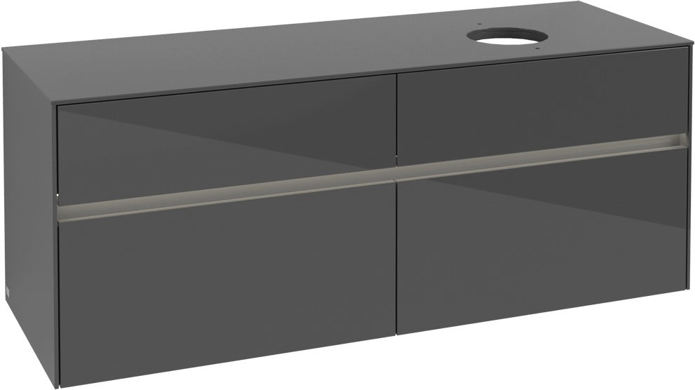 Villeroy & Boch Waschtischunterschrank Collaro C047B0 1400 mm Glossy Grey mit LED-Beleuchtung