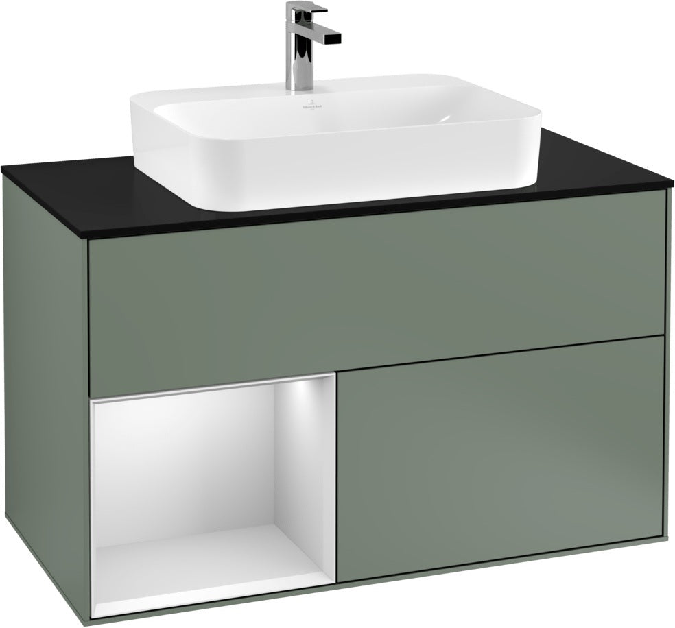 Villeroy & Boch Finion Waschtischunterschrank 1000 mm Glossy White Lacquer mit LED-Beleuchtung