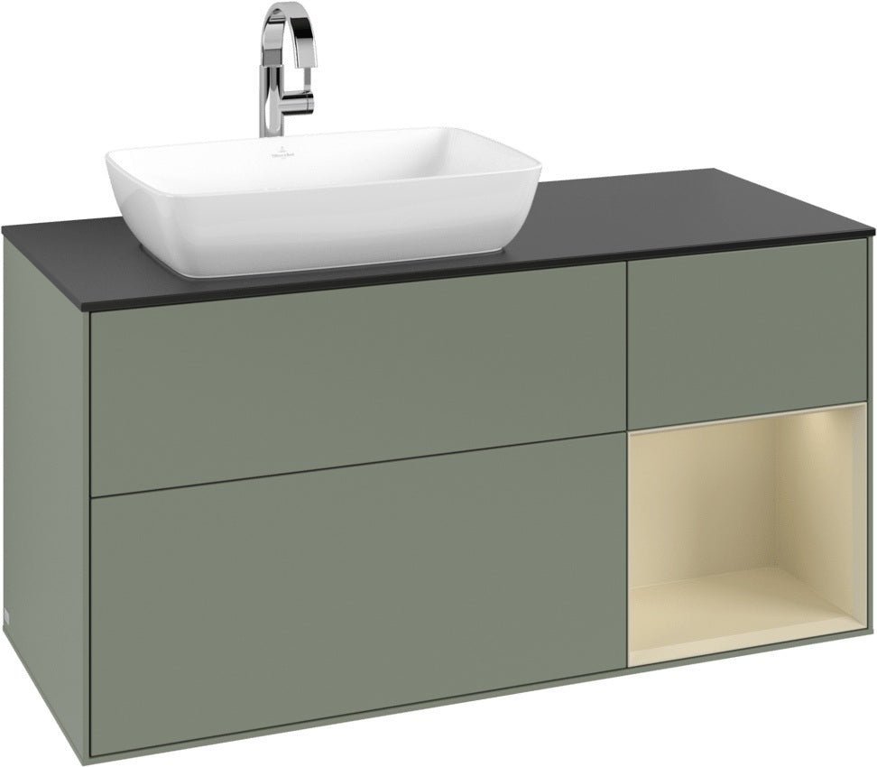 Villeroy & Boch Finion Waschbeckenunterschrank 1200 mm Glossy White Lacquer mit LED-Beleuchtung