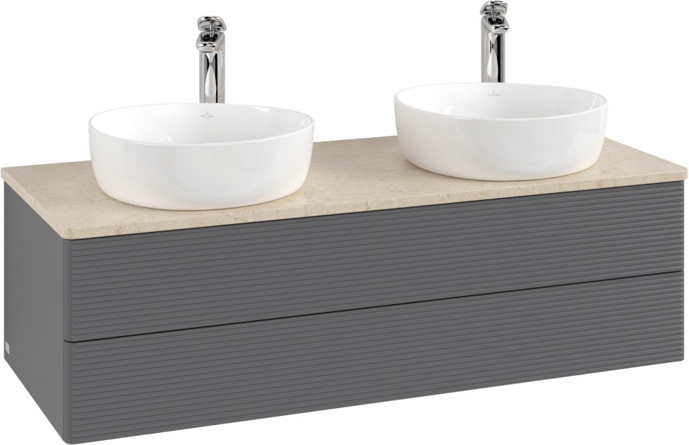 Villeroy & Boch Antao Waschtischunterschrank 1200 mm, 2 Auszüge, Push-Open, Stone Grey Matt