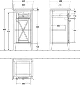 Villeroy & Boch Hommage Seitenschrank 442 mm, 1 Tür, 1 Schublade, Weiß Alpin Hochglanz