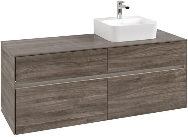 Villeroy & Boch Waschbeckenunterschrank Collaro 1400 mm Stone Oak mit Beleuchtung und SoftClosing