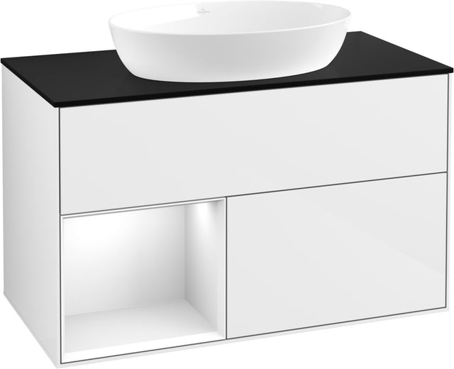 Villeroy & Boch Waschtischunterschrank Finion FA12G 1000 mm Glossy White Lacquer mit Beleuchtung