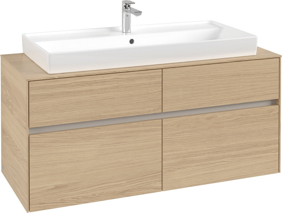 Villeroy & Boch Collaro Waschtischunterschrank 1200 mm Soft Grey mit 4 Auszügen