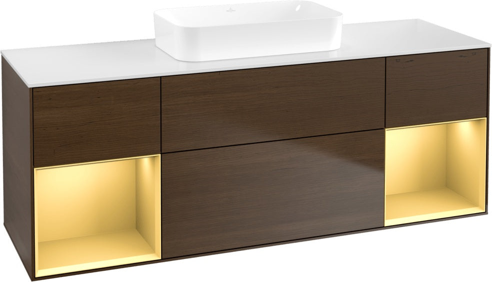 Villeroy & Boch Finion Waschtischunterschrank 1600 mm Glossy White Lacquer mit Beleuchtung