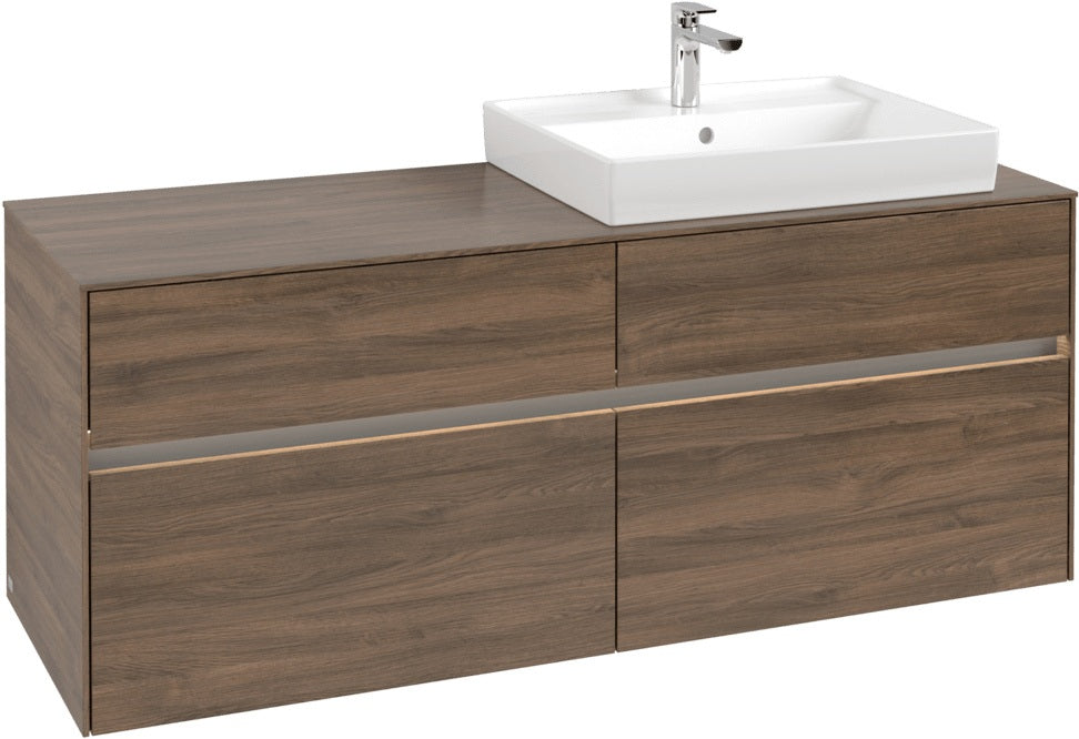 Villeroy & Boch Waschtischunterschrank Collaro C086 B0 1400 mm Arizona Oak mit Beleuchtung und SoftClosing