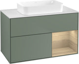 Villeroy & Boch Finion Waschbeckenunterschrank Olive Matt 1000 mm mit Beleuchtung