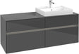 Villeroy & Boch Waschbeckenunterschrank Collaro C086 B0 1400 mm Glossy Grey mit LED-Beleuchtung