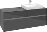 Villeroy & Boch Waschbeckenunterschrank Collaro C086 B0 1400 mm Glossy Grey mit LED-Beleuchtung