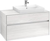 Villeroy & Boch Collaro Waschtischunterschrank 1000 mm mit LED-Beleuchtung und 2 Auszügen in Soft Grey