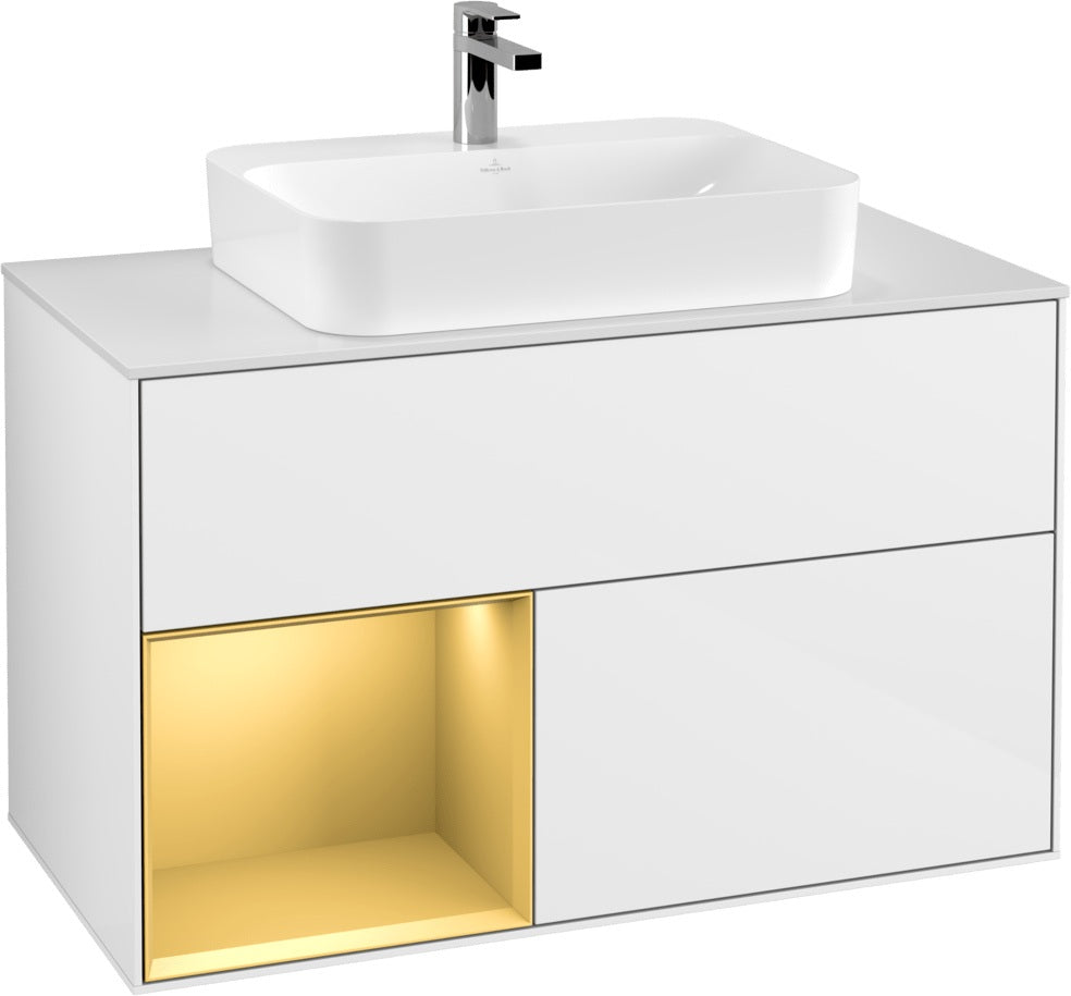 Villeroy & Boch Finion Waschtischunterschrank 1000 mm White Matt Lacquer mit LED-Beleuchtung