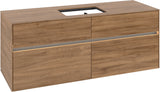 Villeroy & Boch Waschtischunterschrank Collaro C116 B0 1400 mm Kansas Oak mit LED-Beleuchtung