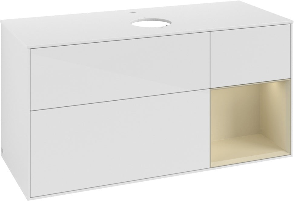 Villeroy & Boch Waschtischunterschrank Finion G831G 1200 mm Glossy White Lacquer mit Beleuchtung