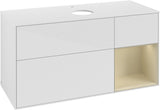 Villeroy & Boch Waschtischunterschrank Finion G831G 1200 mm Glossy White Lacquer mit Beleuchtung