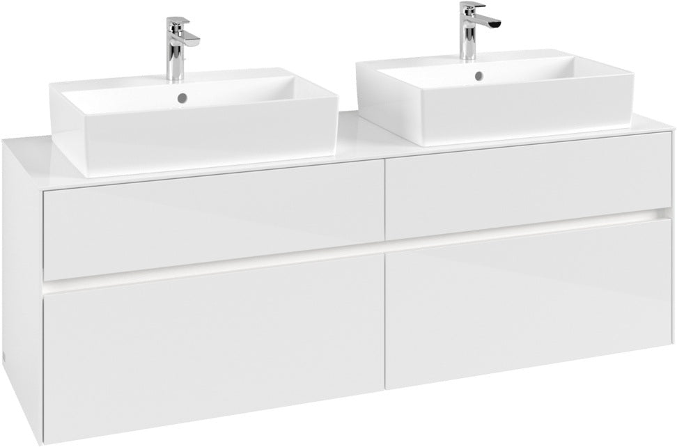 Villeroy & Boch Waschbeckenunterschrank Collaro C137 B0 1600 mm Glossy White mit Beleuchtung