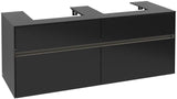 Villeroy & Boch Collaro Waschtischunterschrank 1400 mm mit LED-Beleuchtung und 4 Auszügen in Soft Grey