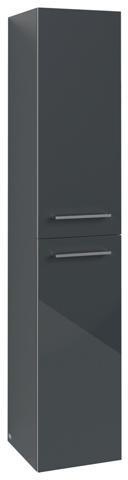 Villeroy & Boch Avento Hochschrank 350 mm Crystal Grey, 2 Türen, links, wandhängend