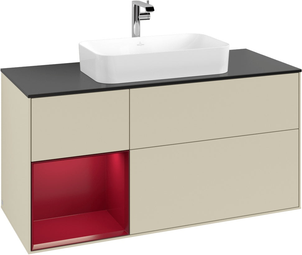 Villeroy & Boch Finion Waschtischunterschrank 1200 mm Glossy White Lacquer mit LED-Beleuchtung