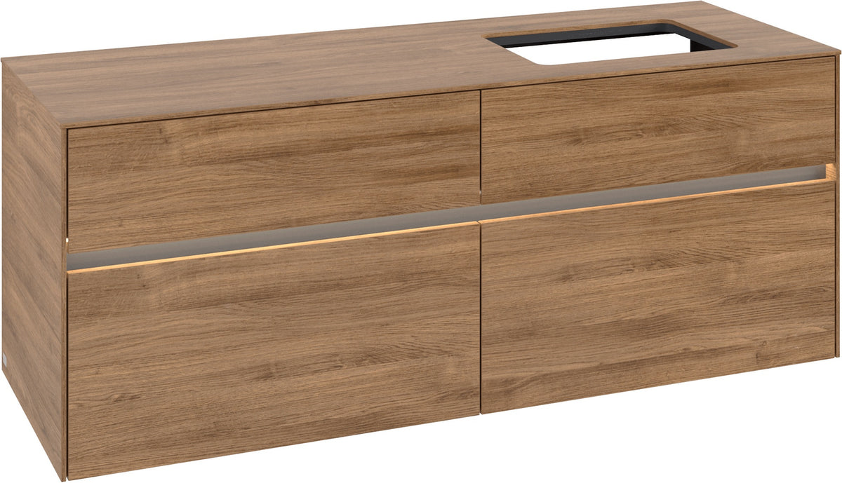 Villeroy & Boch Waschtischunterschrank Collaro C118 B0 1400 mm Kansas Oak mit Beleuchtung