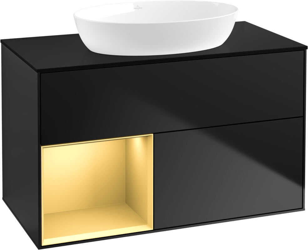 Villeroy & Boch Waschtischunterschrank Finion FA12G 1000 mm Glossy White Lacquer mit Beleuchtung