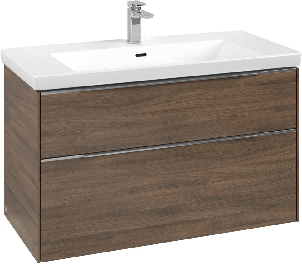 Villeroy & Boch Subway 3.0 Waschtischunterschrank C570L0 Brilliant White mit LED-Beleuchtung und SoftClosing