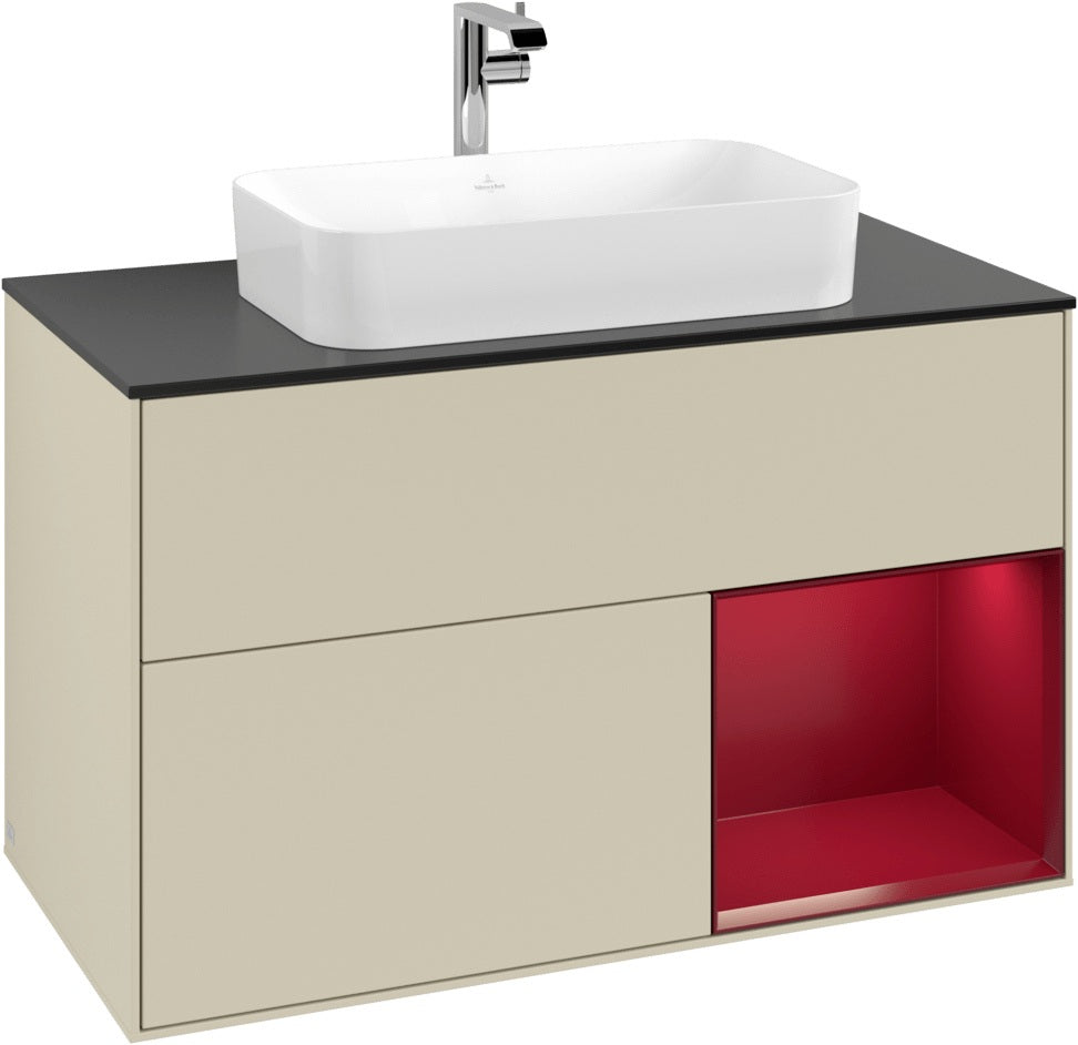 Villeroy & Boch Waschtischunterschrank Finion F252G 1000 mm Glossy White Lacquer mit LED-Beleuchtung
