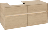 Villeroy & Boch Collaro Waschtischunterschrank 1200 mm mit LED-Beleuchtung und 4 Auszügen – White Wood