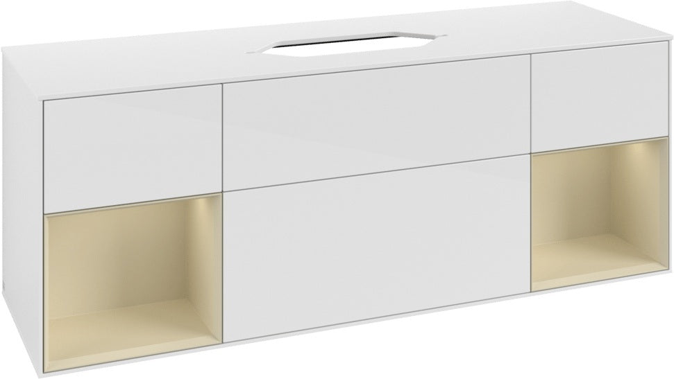 Villeroy & Boch Finion Waschtischunterschrank 1600 mm Glossy White Lacquer mit Beleuchtung
