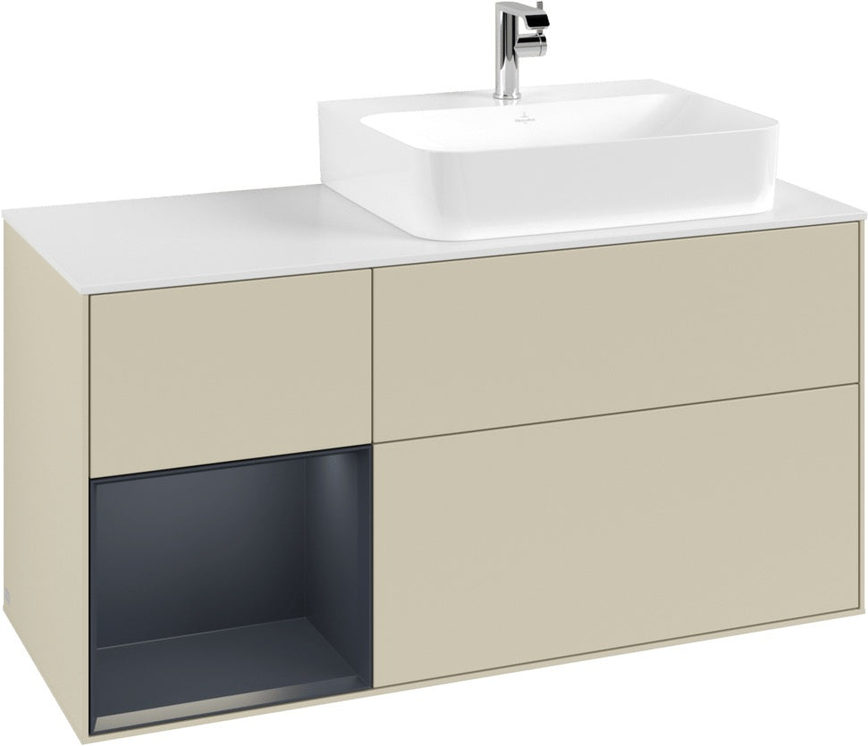 Villeroy & Boch Finion Waschbeckenunterschrank 1200 mm Glossy White Lacquer mit Beleuchtung