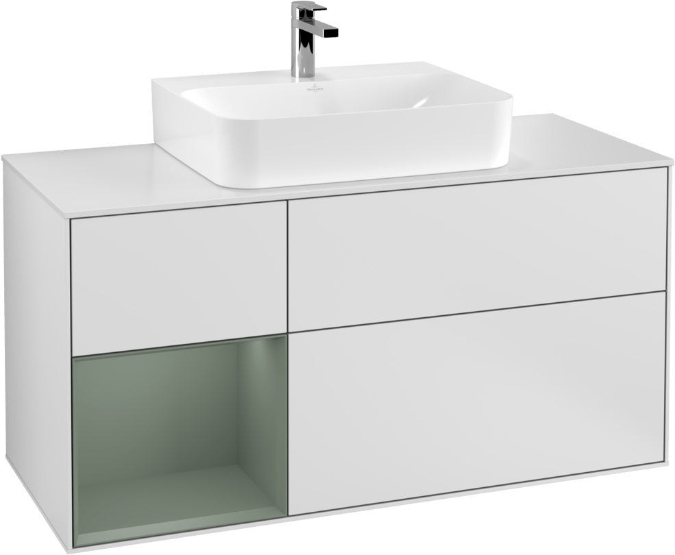 Villeroy & Boch Finion Waschtischunterschrank G161G 1200 mm Glossy White Lacquer mit LED-Beleuchtung