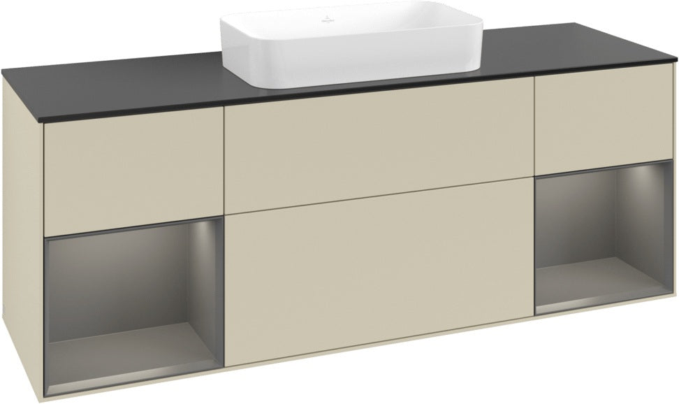 Villeroy & Boch Finion Waschbeckenunterschrank 1600 mm Glossy White Lacquer mit Beleuchtung
