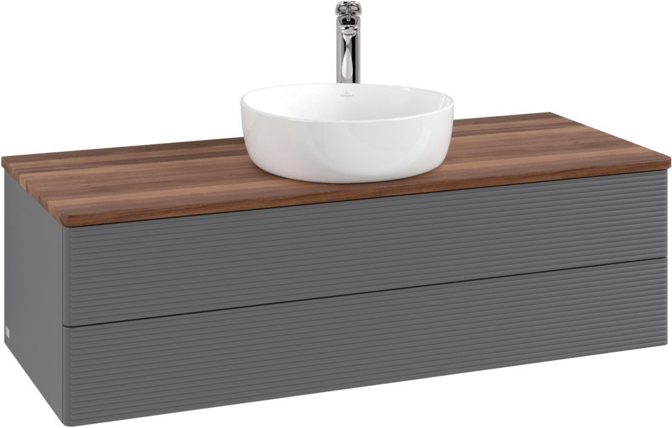 Villeroy & Boch Antao Waschbeckenunterschrank 1200 mm Anthrazit mit LED-Beleuchtung
