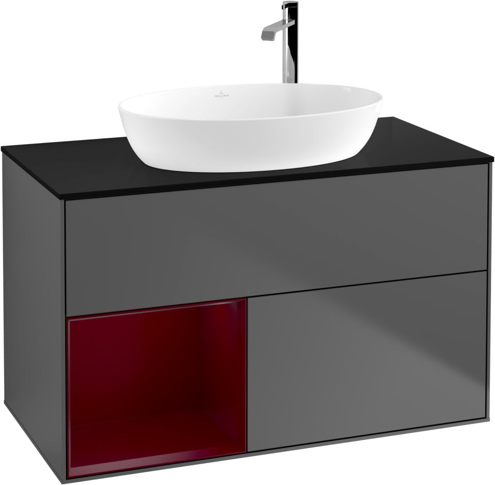 Villeroy & Boch Finion Waschbeckenunterschrank G892G 1000 mm Glossy White Lacquer mit Beleuchtung