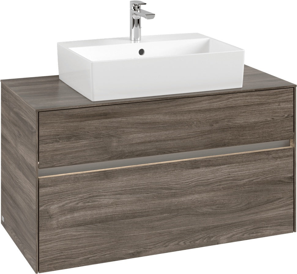 Villeroy & Boch Waschtischunterschrank Collaro C125 B0 1000 mm Stone Oak mit Beleuchtung und SoftClosing