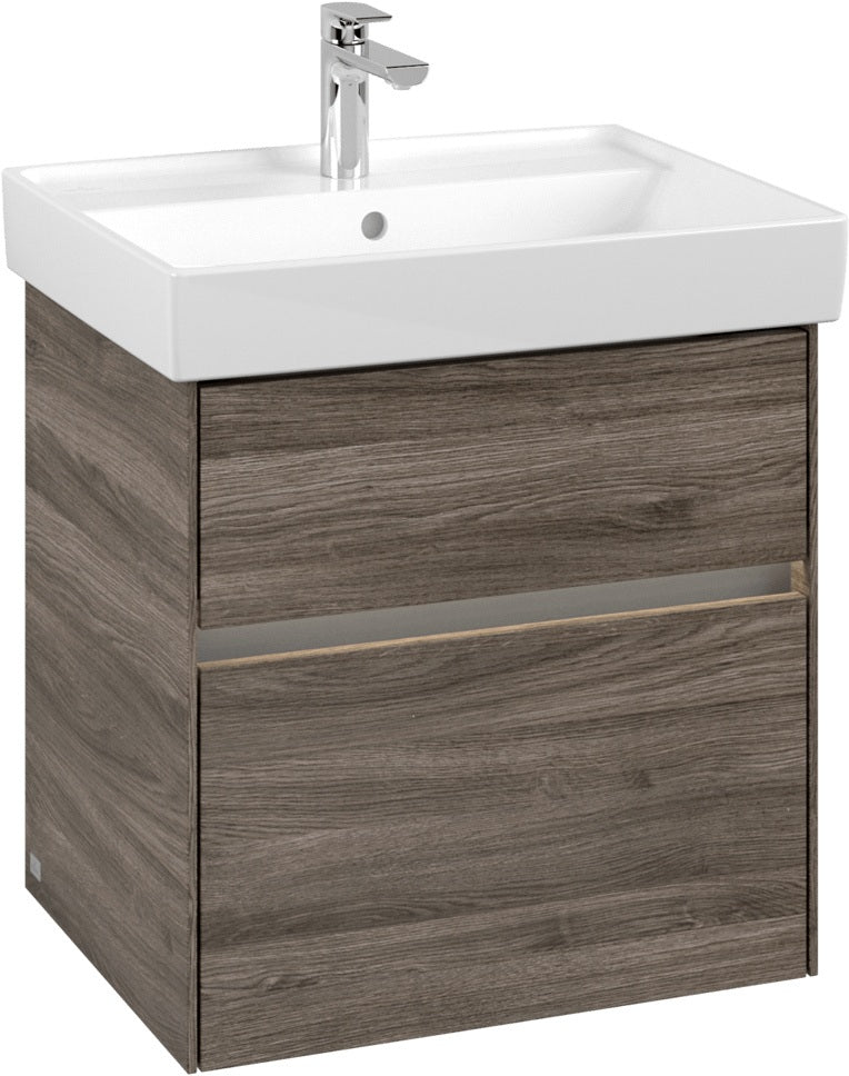 Villeroy & Boch Waschbeckenunterschrank Collaro C008 B0 Kansas Oak mit LED-Beleuchtung und SoftClosing