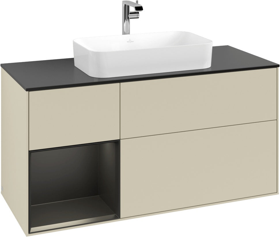 Villeroy & Boch Finion Waschtischunterschrank 1200 mm Glossy White Lacquer mit LED-Beleuchtung