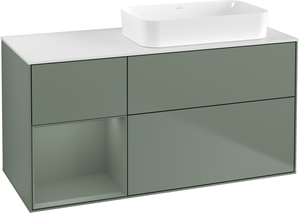 Villeroy & Boch Finion Waschtischunterschrank 1200 mm Glossy White mit Beleuchtung