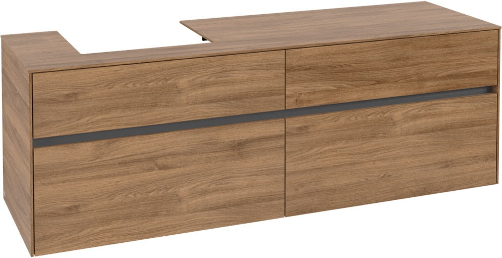 Villeroy & Boch Waschtischunterschrank Collaro Kansas Oak 1600 mm mit 4 Auszügen und SoftClosing