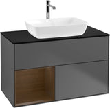 Villeroy & Boch Finion Waschbeckenunterschrank Glossy White mit Beleuchtung, 1000 mm