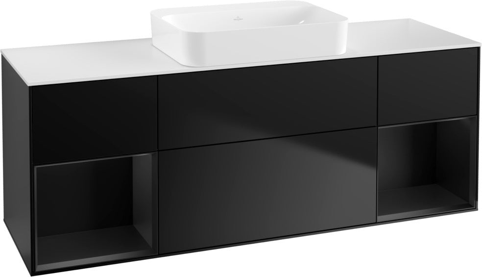 Villeroy & Boch Finion Waschtischunterschrank 1600 mm Glossy White Lacquer mit Beleuchtung