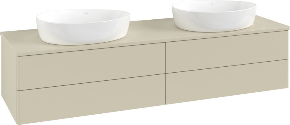 Villeroy & Boch Waschtischunterschrank Antao 1600 mm anthrazit matt mit 4 Auszügen und Beleuchtung