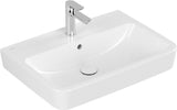 Villeroy & Boch O.novo Wandwaschbecken 650x460 mm Weiß Alpin – Eckige Sanitärkeramik mit Überlauf