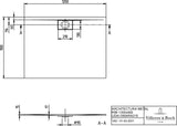 Villeroy & Boch Duschwanne Architectura 1000x800x15mm Rechteck Anthracite – Flacher Einbau, 90mm Ablauf