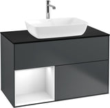 Villeroy & Boch Finion Waschbeckenunterschrank Glossy White mit Beleuchtung, 1000 mm